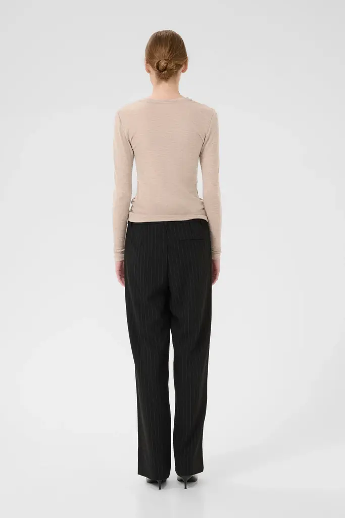 Gestuz Ninia wool roundneck - Sand melange