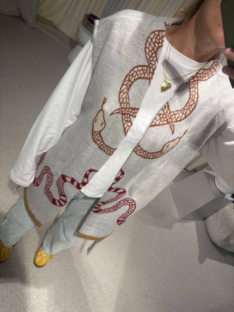 AVDW Snake Sleeveless Cardigan - Ecru