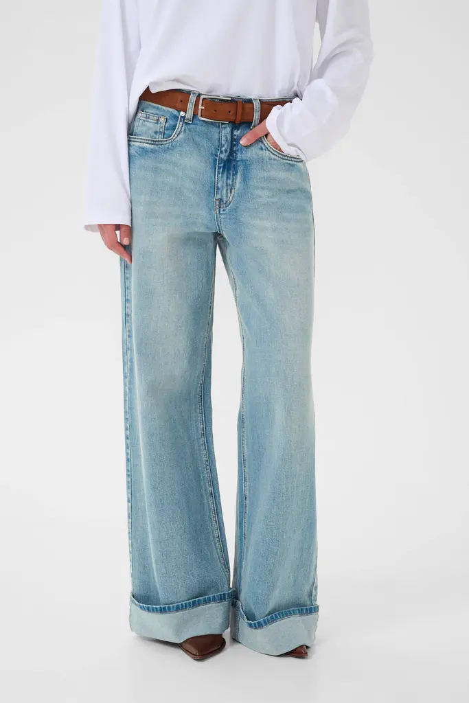 Gestuz Sara Wide Jeans - Washed Blue L:32