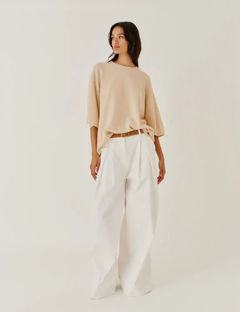 The Garment Como Oversized Tee - Macadamia