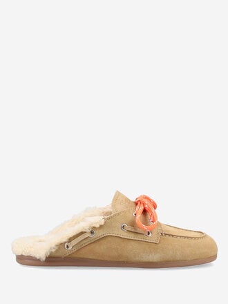 Posa Boat Loafer Mule Suede - Desert Tan