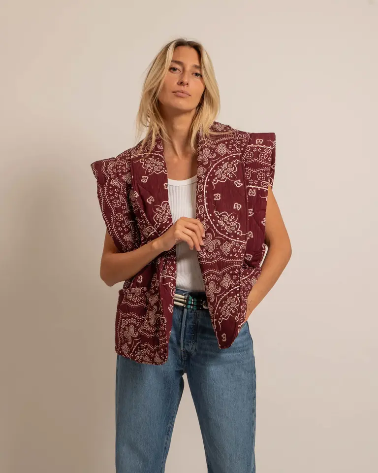 Aokyanos Brooklyn Bandana Vest - Bordeaux