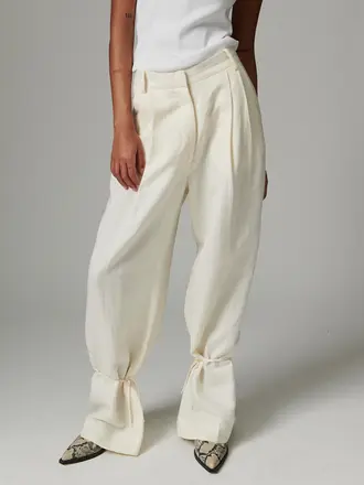 DAY Belle pants - Contrast linen cream