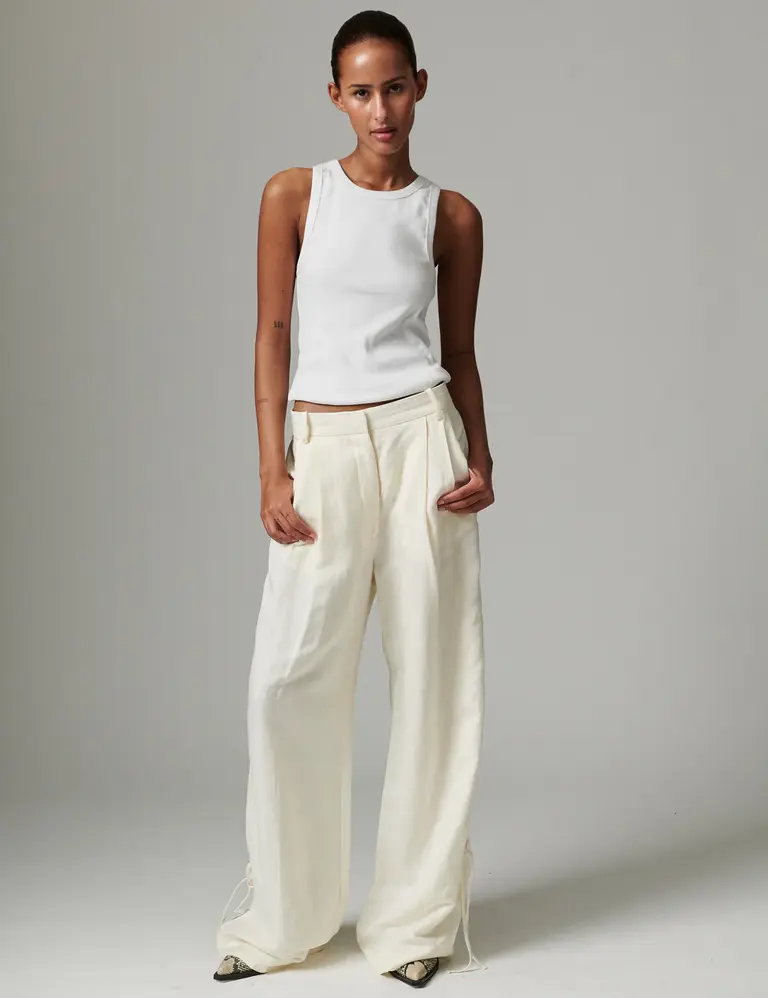 DAY Belle pants - Contrast linen cream