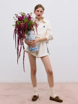 The New Society TNS Logo Polo - Ecru