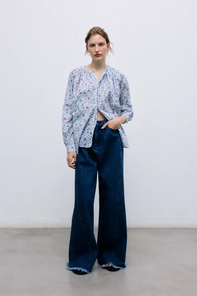 The New Society TNS Denim Extra Wide Pants - Indigo Denim