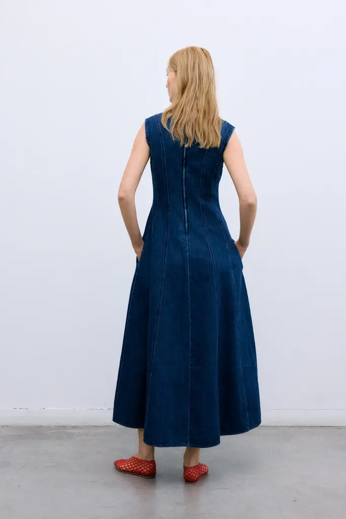 The New Society TNS Denim Dress - Indigo Denim