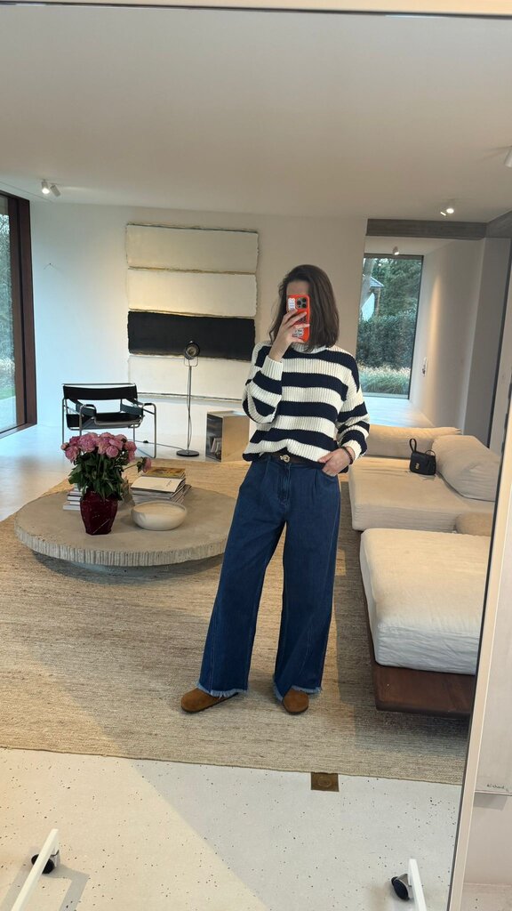 The New Society Musa Jumper - Summer Midnight Stripe