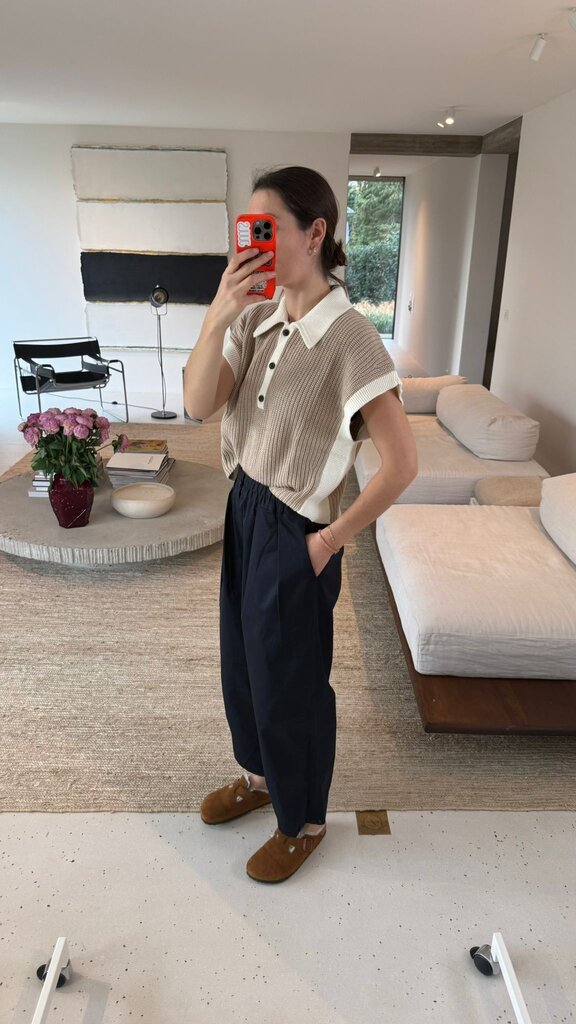 Âme Antwerp Louchka Polo - Beige/White