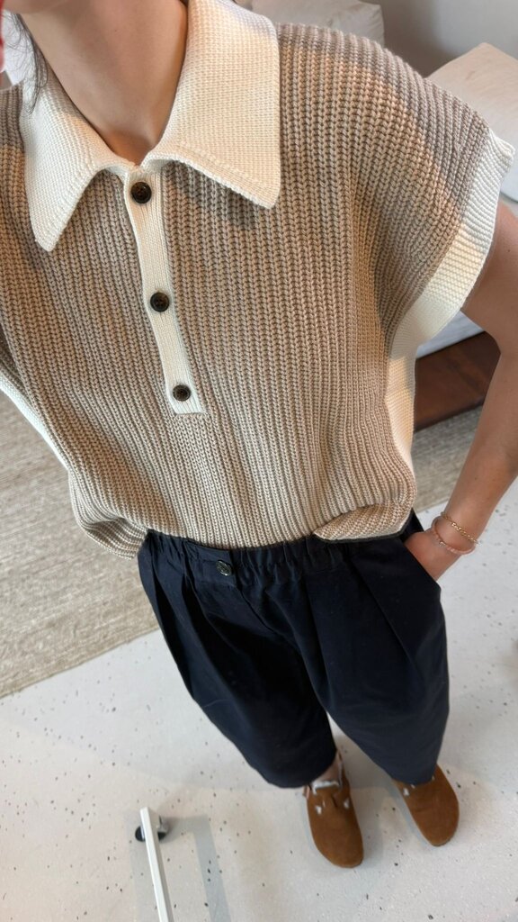 Âme Antwerp Louchka Polo - Beige/White