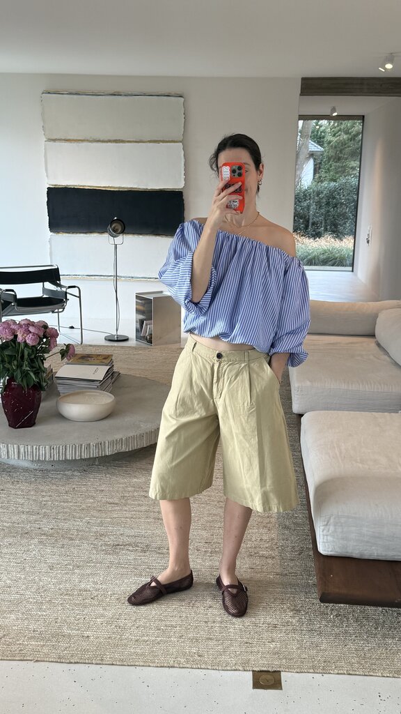 Âme Antwerp Now Top - White & Blue Stripe