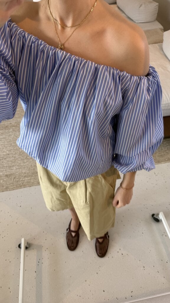 Âme Antwerp Now Top - White & Blue Stripe