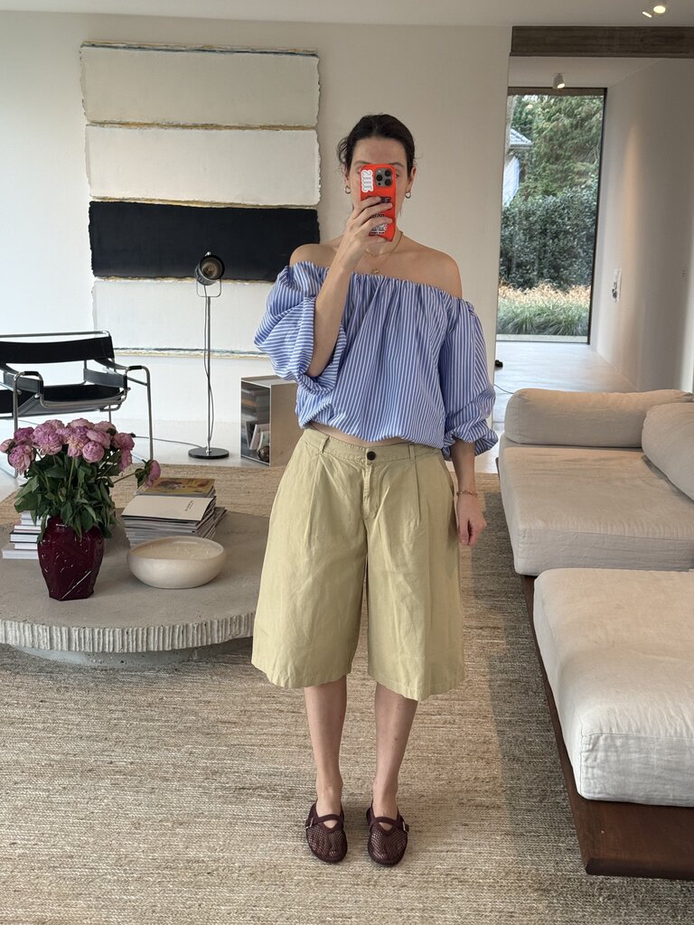 Âme Antwerp Now Top - White & Blue Stripe