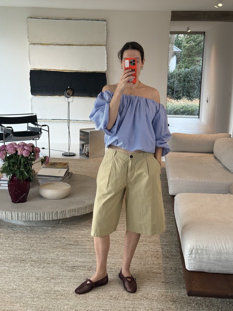 Âme Antwerp Now Top - White & Blue Stripe