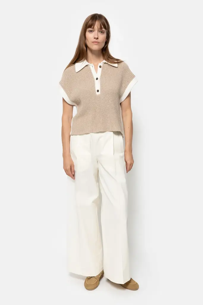 Âme Antwerp Louchka Polo - Beige/White