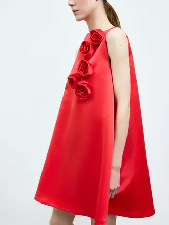 Rhune Barbara Dress Flower Duchesse - Red