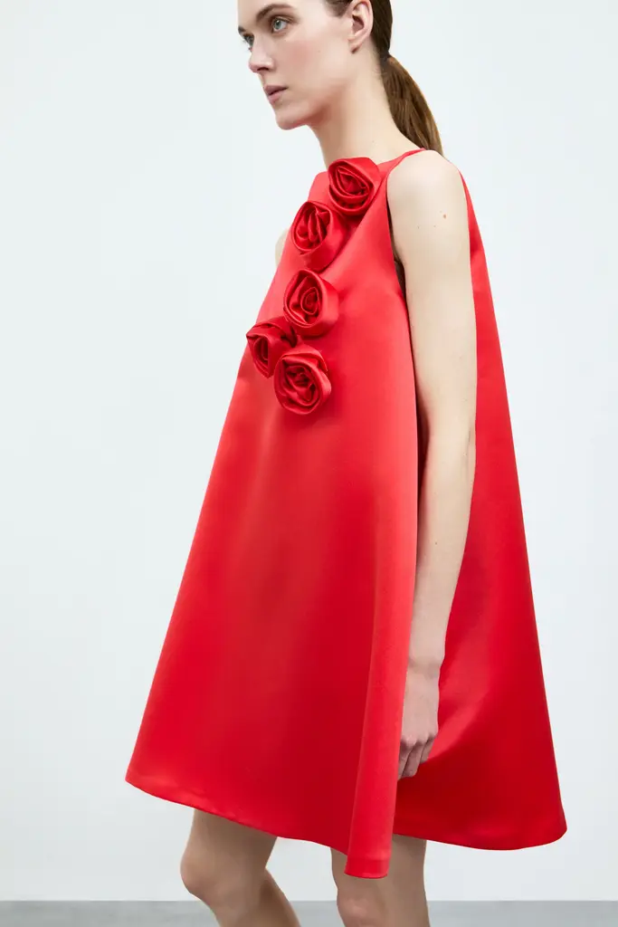 Rhune Barbara Dress Flower Duchesse - Red