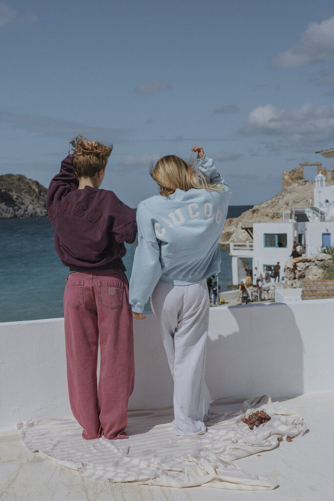 Cou Cou Collection Joseph Sweater - Light Blue/Ecru