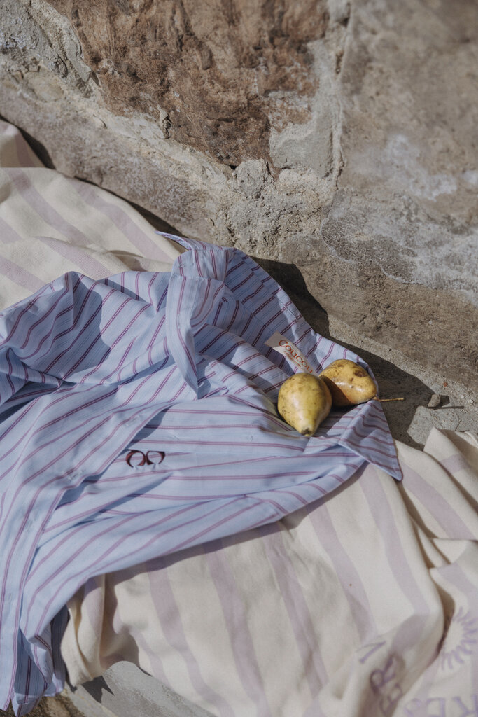 Cou Cou Collection Moon Blouse - Light Blue/Bordeaux