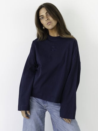 Cou Cou Collection Mimosa Tee Long Sleeves - Navy