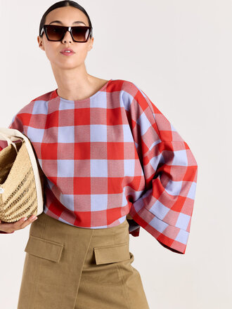 Studio Clique Carina Top - Blue/Brick