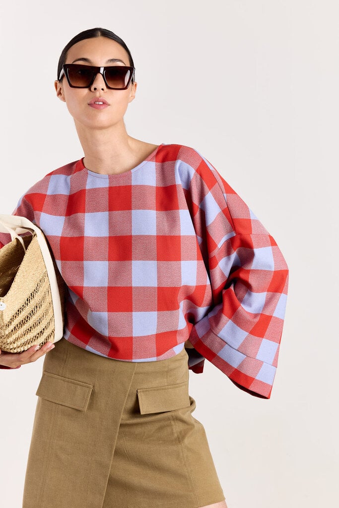 Studio Clique Carina Top - Blue/Brick