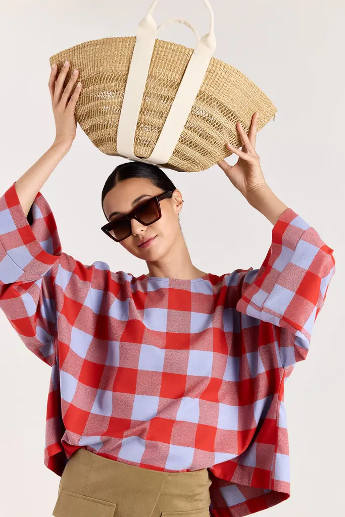 Studio Clique Carina Top - Blue/Brick