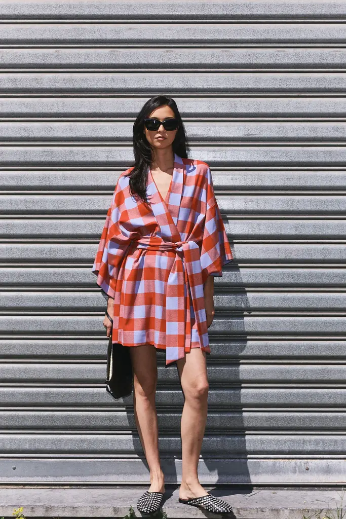 Studio Clique Romina Dress - Blue/Brick