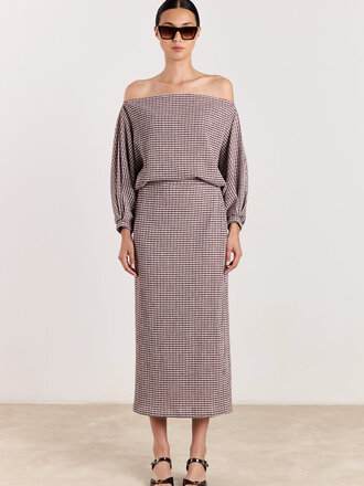 Studio Clique Celena Skirt - Cranberry/Light Grey