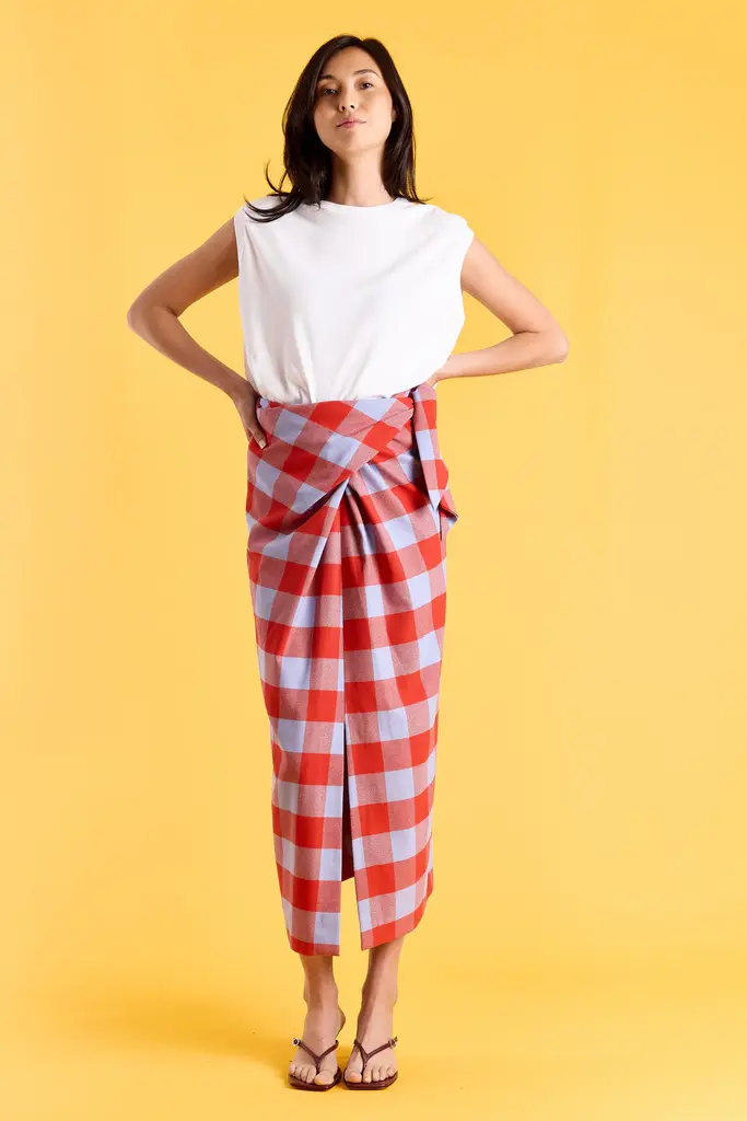 Studio Clique Gisele Skirt - Blue/Brick