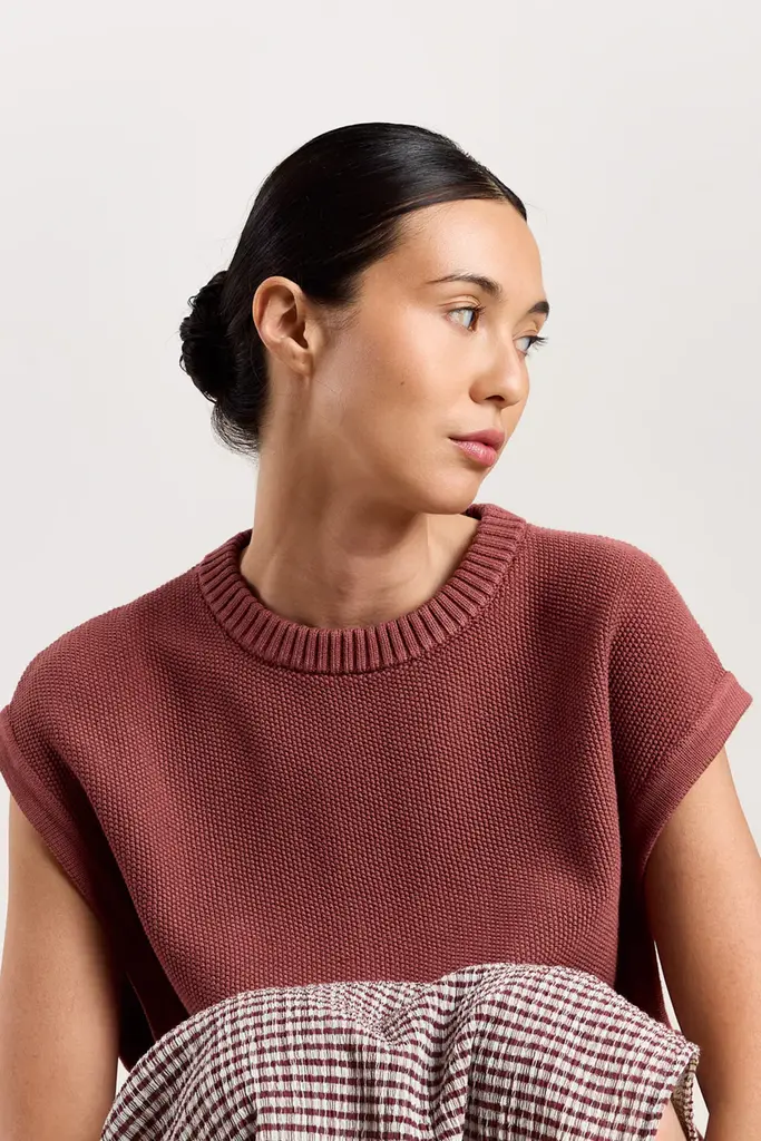 Studio Clique Ashley Knit Top - Marsala Red