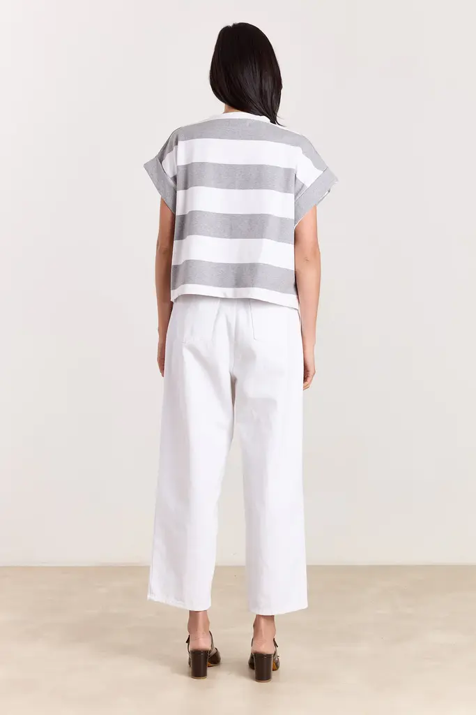 Studio Clique Mika Tee - Grey Melange/White