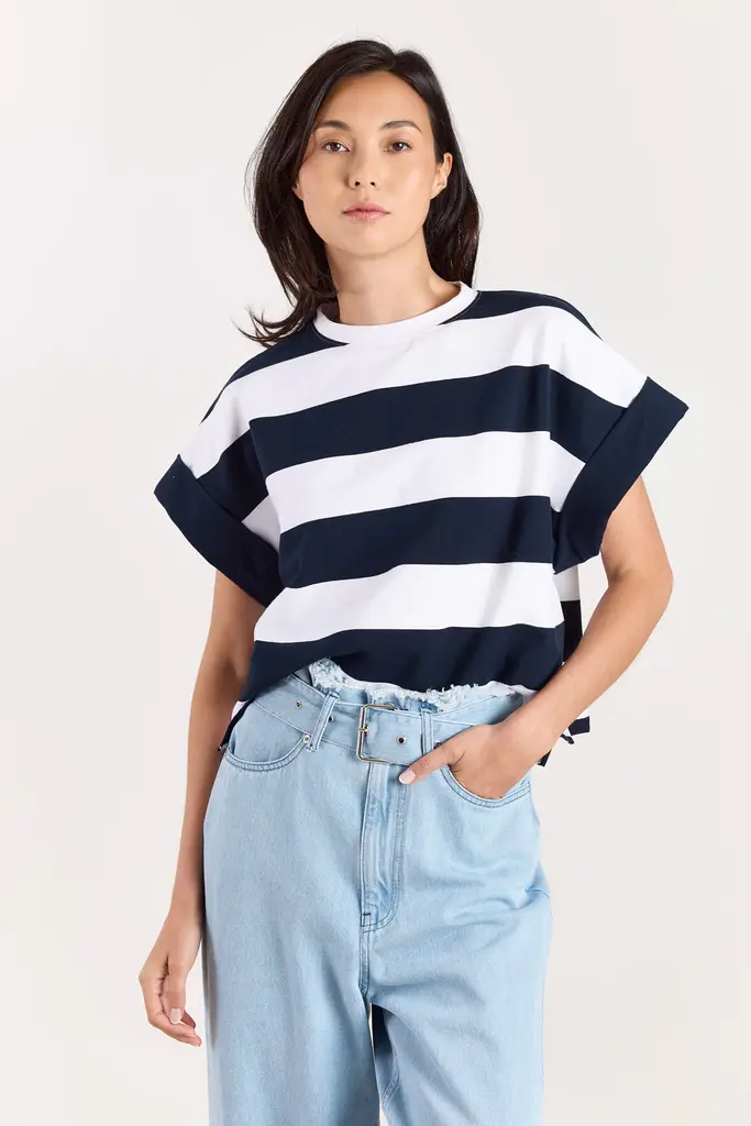Studio Clique Mika Tee - Navy/White
