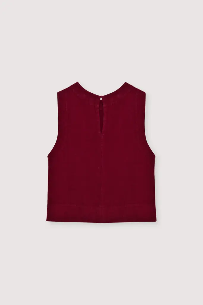 The New Society Melissa Top - Crimson/Wine