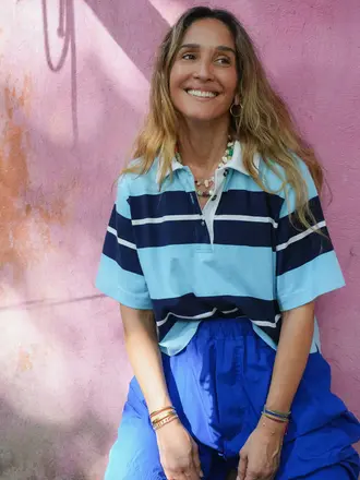 COCO Y MARIA Pili Pili Polo - Blue Stripe