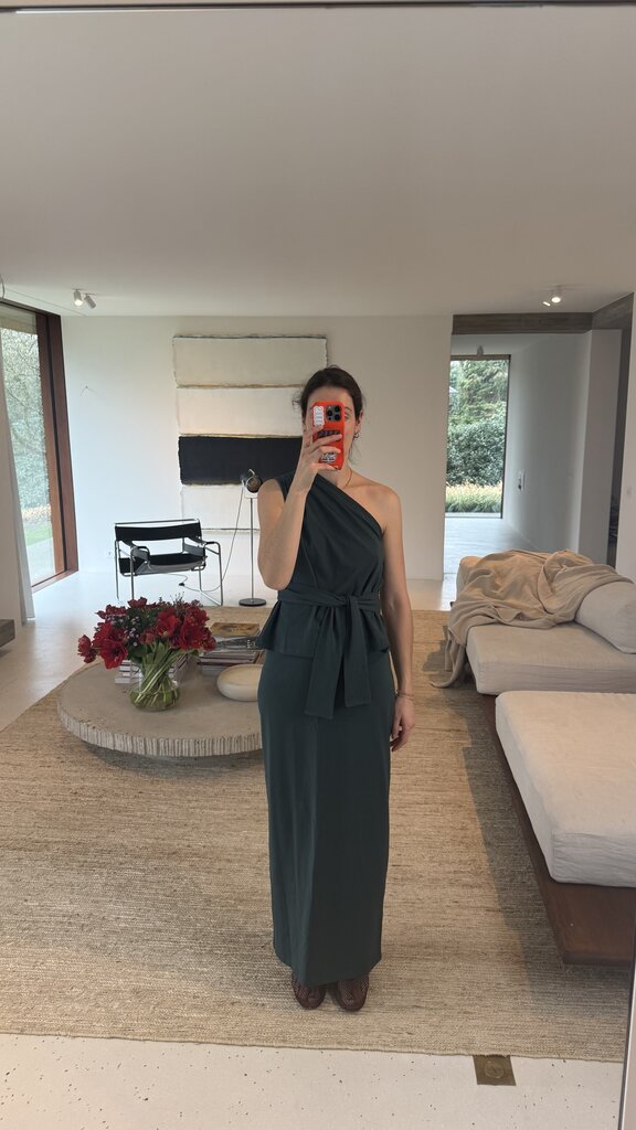 RE/BORN Una Top - Forest Green