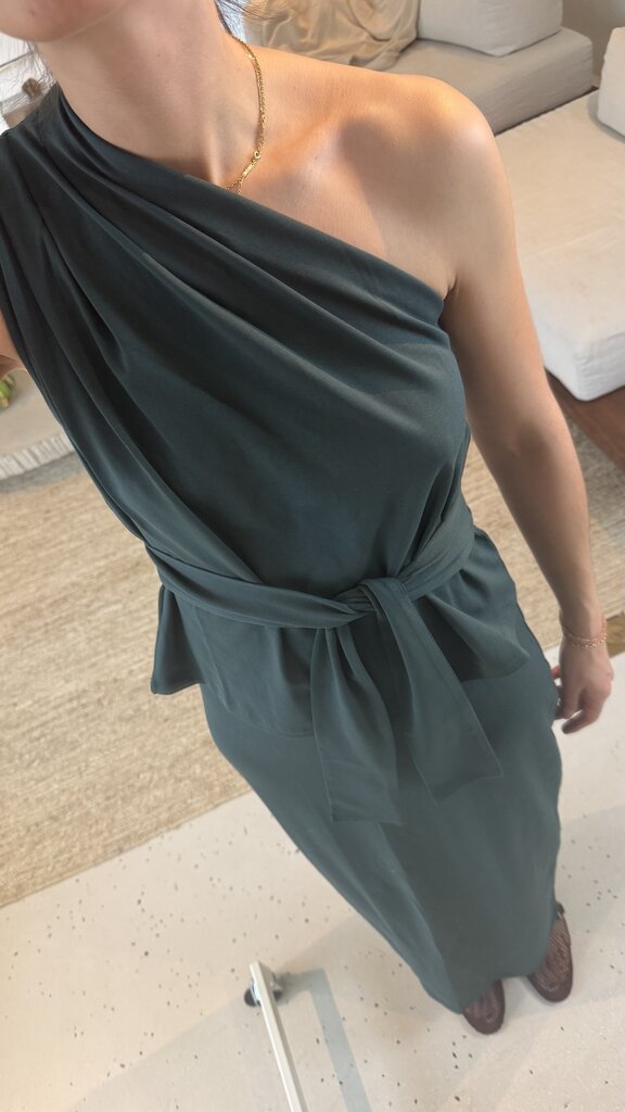 RE/BORN Una Top - Forest Green