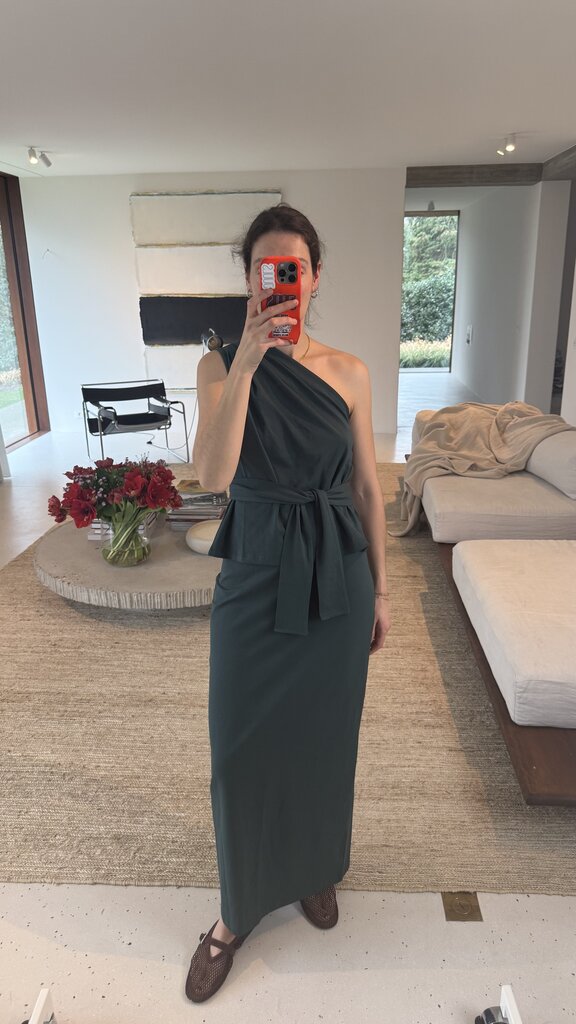 RE/BORN Una Top - Forest Green