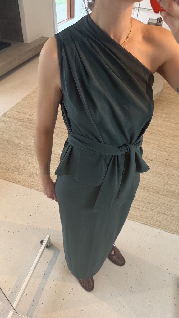 RE/BORN Una Top - Forest Green