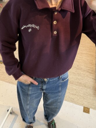 RE/BORN Beatrice polo sweater - Vino