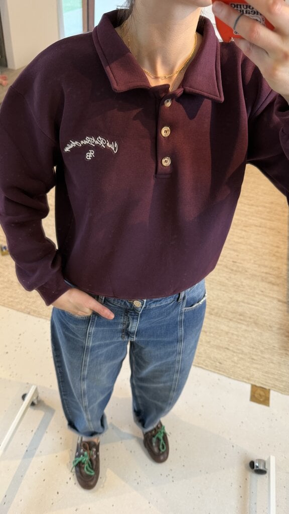 RE/BORN Beatrice polo sweater - Vino