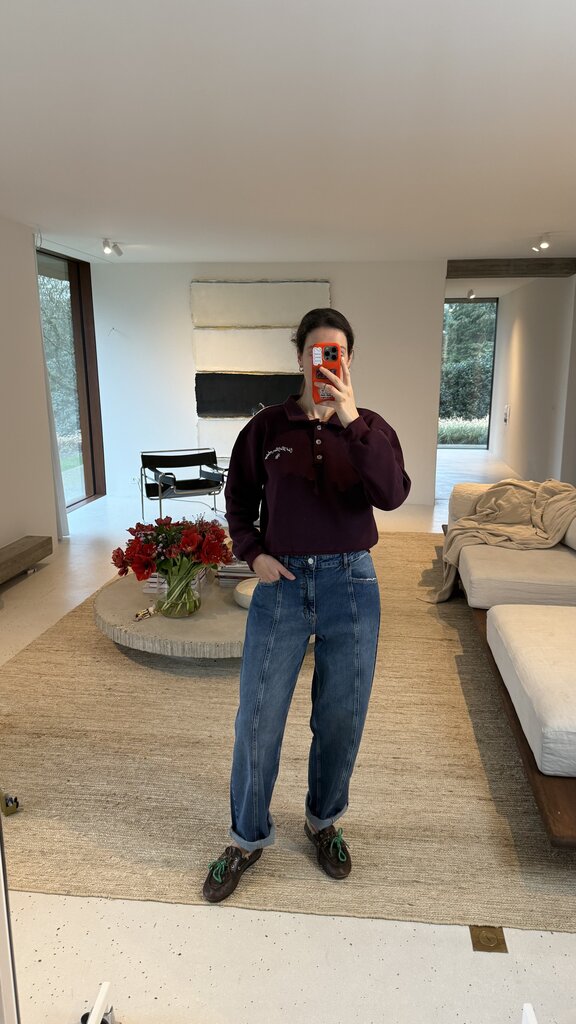 RE/BORN Beatrice polo sweater - Vino