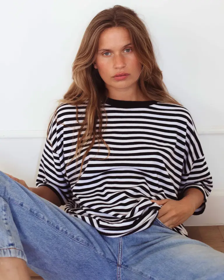 Raff Collective Striped T-shirt - Navy/White