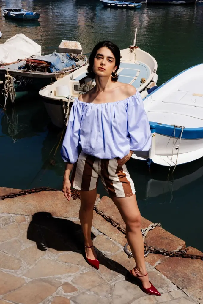 Âme Antwerp Nanny Shorts - White/Camel