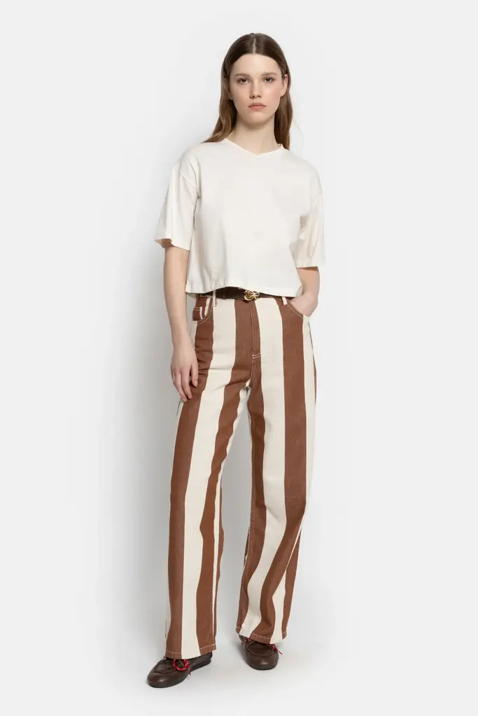 Âme Antwerp Mimi Pants - White/Camel