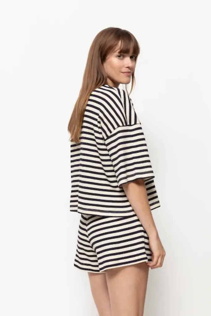 Âme Antwerp Klaxon T-shirt - Blue/Ecru