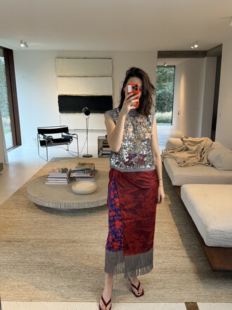 AVDW Mixed Fringe Pareo - Red