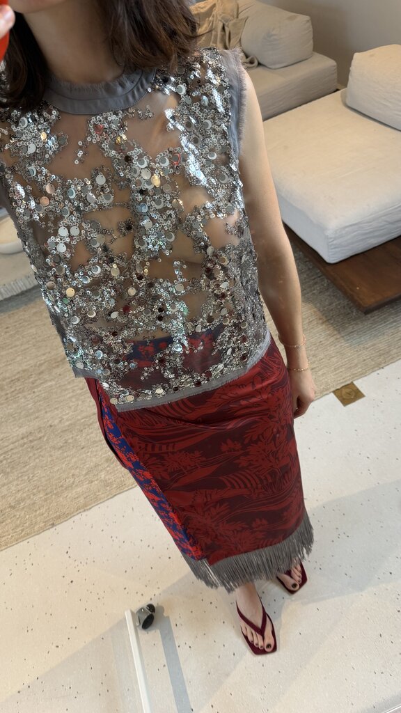 AVDW Mixed Fringe Pareo - Red