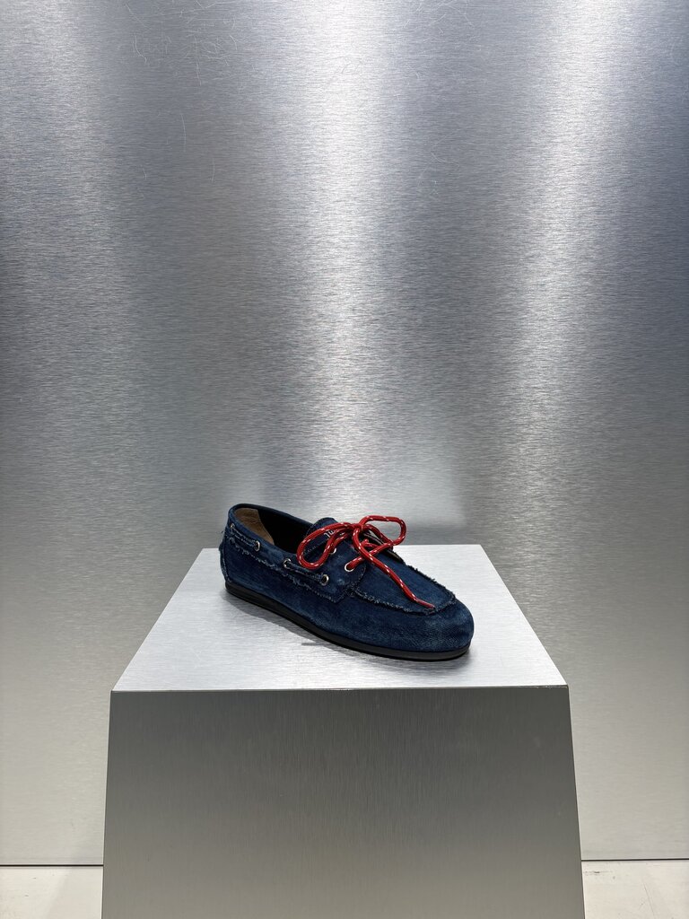 Posa Boat Loafer Brushed Denim - Dark Blue