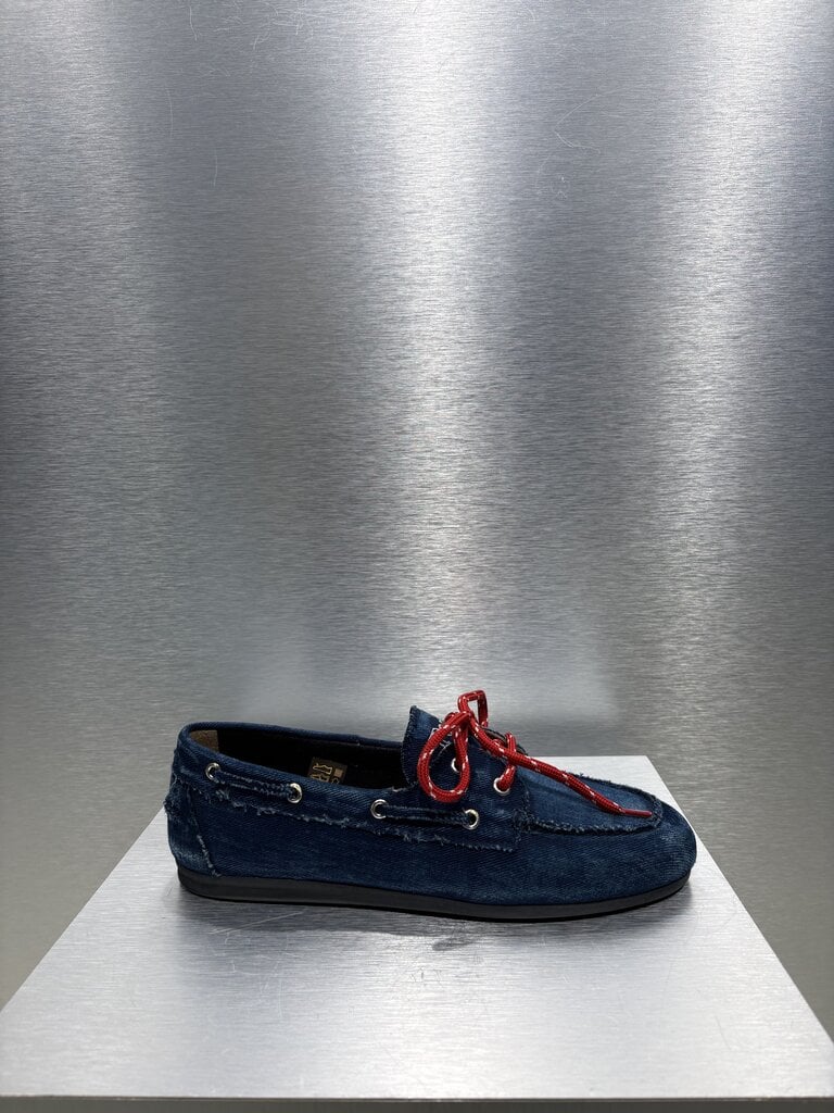 Posa Boat Loafer Brushed Denim - Dark Blue